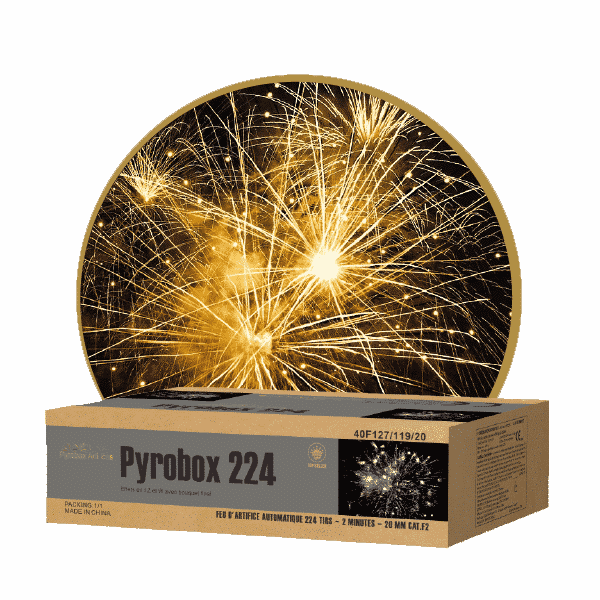 Feu d'artifice Pyrobox 224 automatique, 224 projectiles en 2 minutes !
